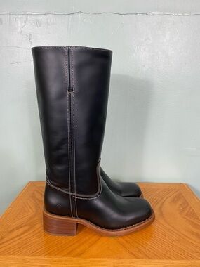 Frye Campus 14L Boots Leather Black Size 7 Sku11